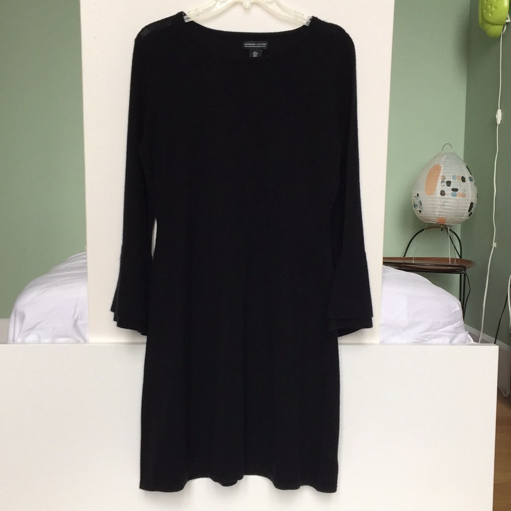 Bell sleeve knitted midi dress